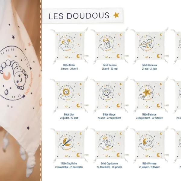 Lot de 12 doudous zodiaque